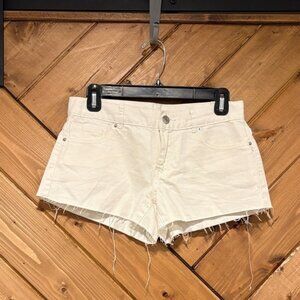 PacSun White Frayed Hem Low Rise Shorts Size 24